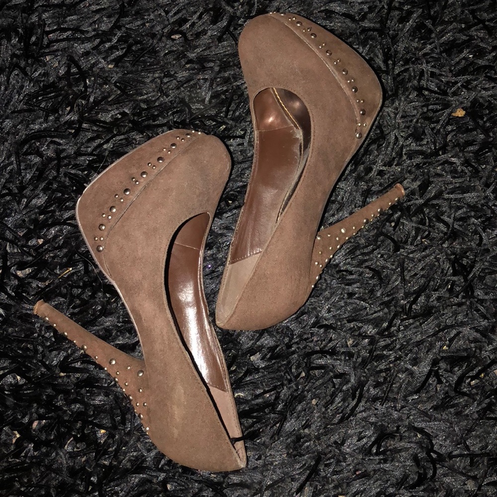 Brown studded heels